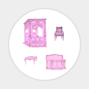 Retro Pink Furnitures Magnet